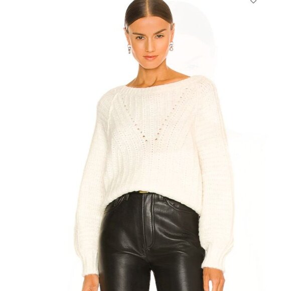 Free People Carter Pullover Knit Sweater Womens Size L Ivory OB1368378 Cream - Picture 2 of 9